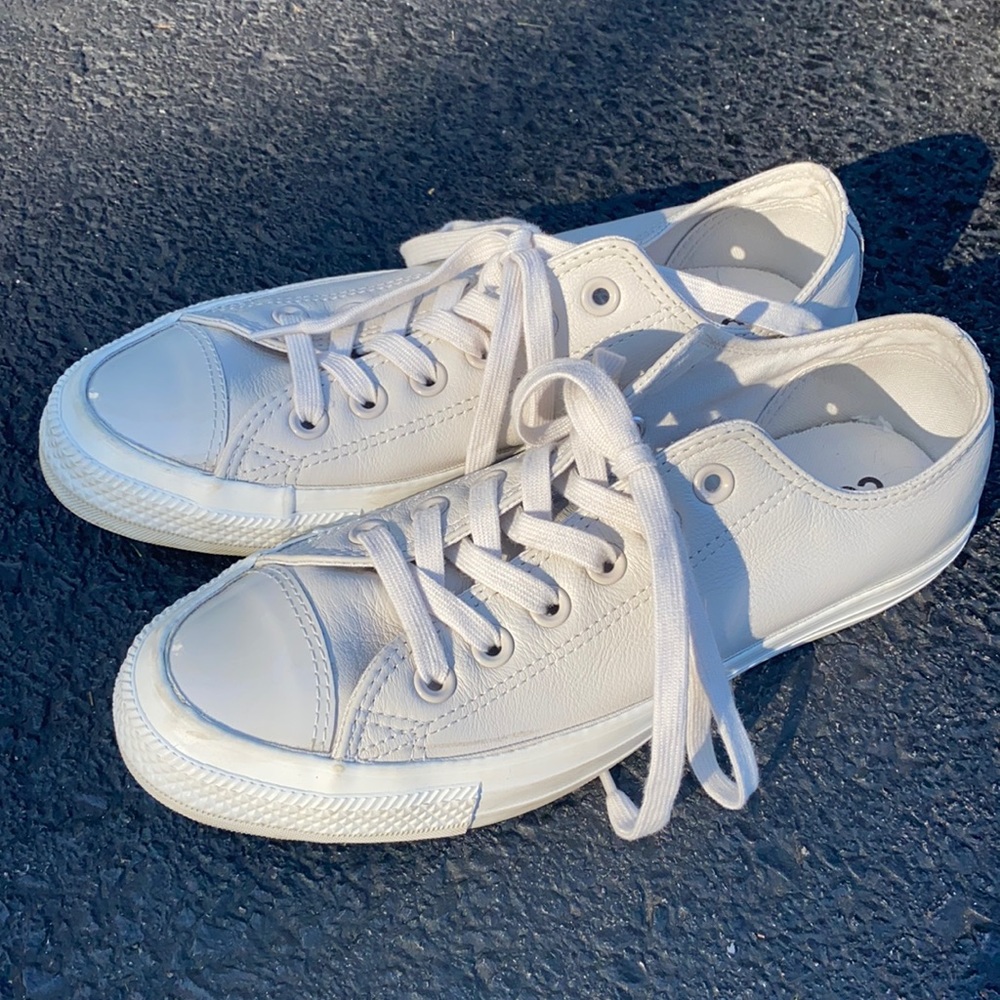 Converse Classic Light Gray/White Leather Sneakers